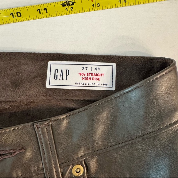 GAP Brown Leather Straight Leg Pants - Picture 7 of 11